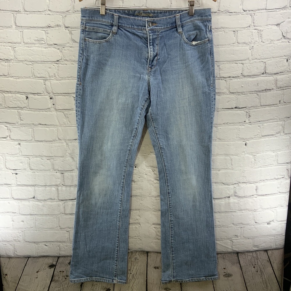 Old Navy Blue Jeans Womens Sz 12 The Dreamer Light Wash Straight‎ Fit FLAW